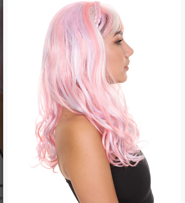 Newlook Perruca de Mujer| Rosa y púrpura negro pelucas transpirables sin capas