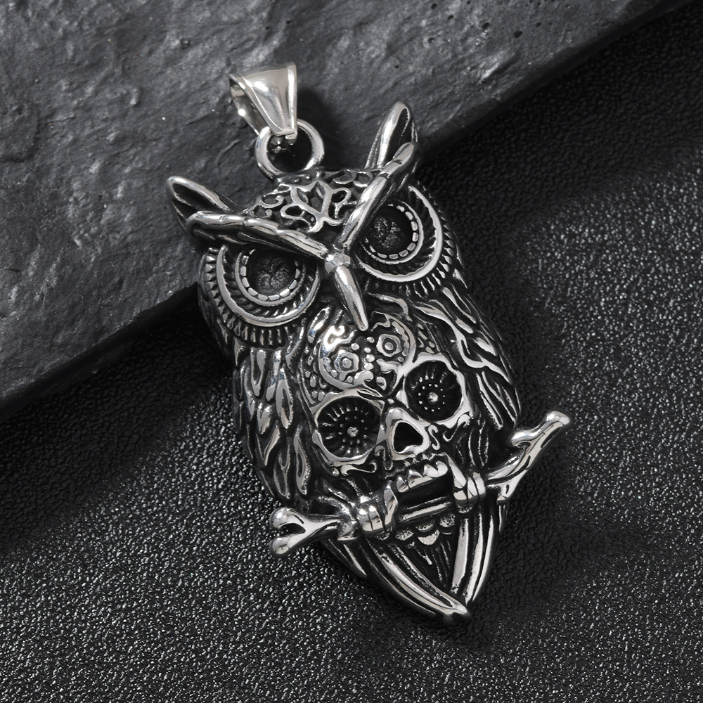 Colgante único Estilo explosivo europeo y americano Joyería de acero inoxidable Personalidad hip-hop Collar de calavera Accesorios Colgante de bricolaje estilo punk