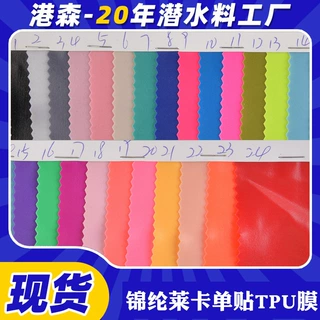 现货锦纶莱卡单贴TPU膜 锦纶莱卡面料 180g 防水高弹双面布布料