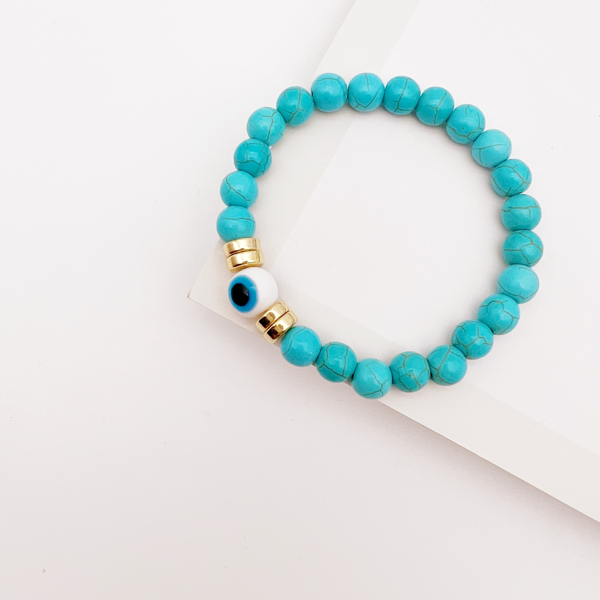 Daily Occasion Retro Devil's Eye Palm Natural Stone Turquoise Volcanic Rock Bracelets