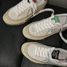 H5同款鞋白昼2026春季新款港风休闲百搭美式复古做旧网球脏脏板鞋