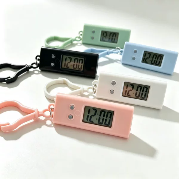 Small Hanging Watch Exam Watch Backpack Buckle Key Timer Mini Digital Clock Triangle Oval Digital