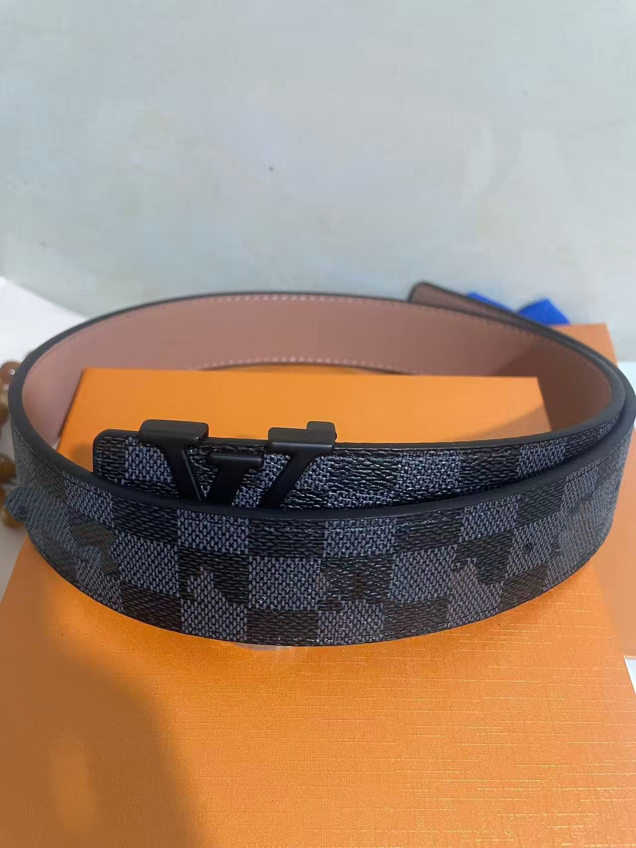 Cinturón para Hombre 4.0 cm de Piel de Vaca de Dos Capas con Hebilla Lisa para Uso Casual image 22