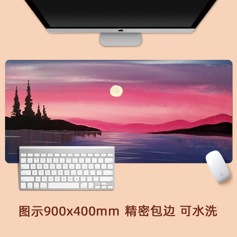 Van Gogh pintura al óleo paisaje pintura paisaje de gran tamaño estera del ratón paisaje retro artístico creativo bloqueo engrosada estera de la tabla