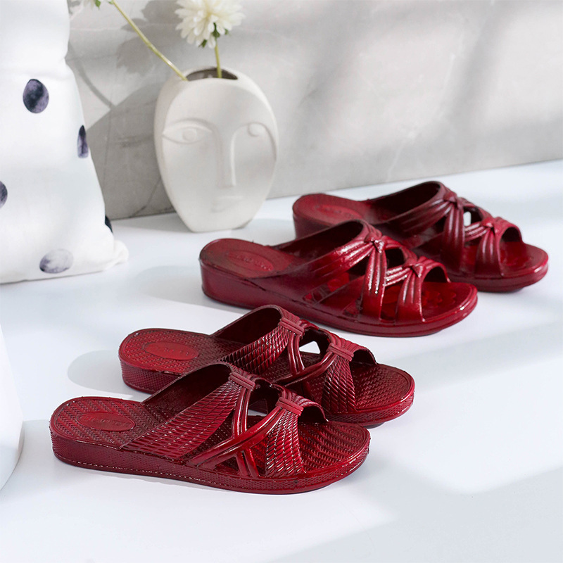 Women's Fashionable Autumn and Summer Slippers Pvc Plastic Comfortable Casual Outdoor Flip-Flops Lightweight Inflatable Shoes