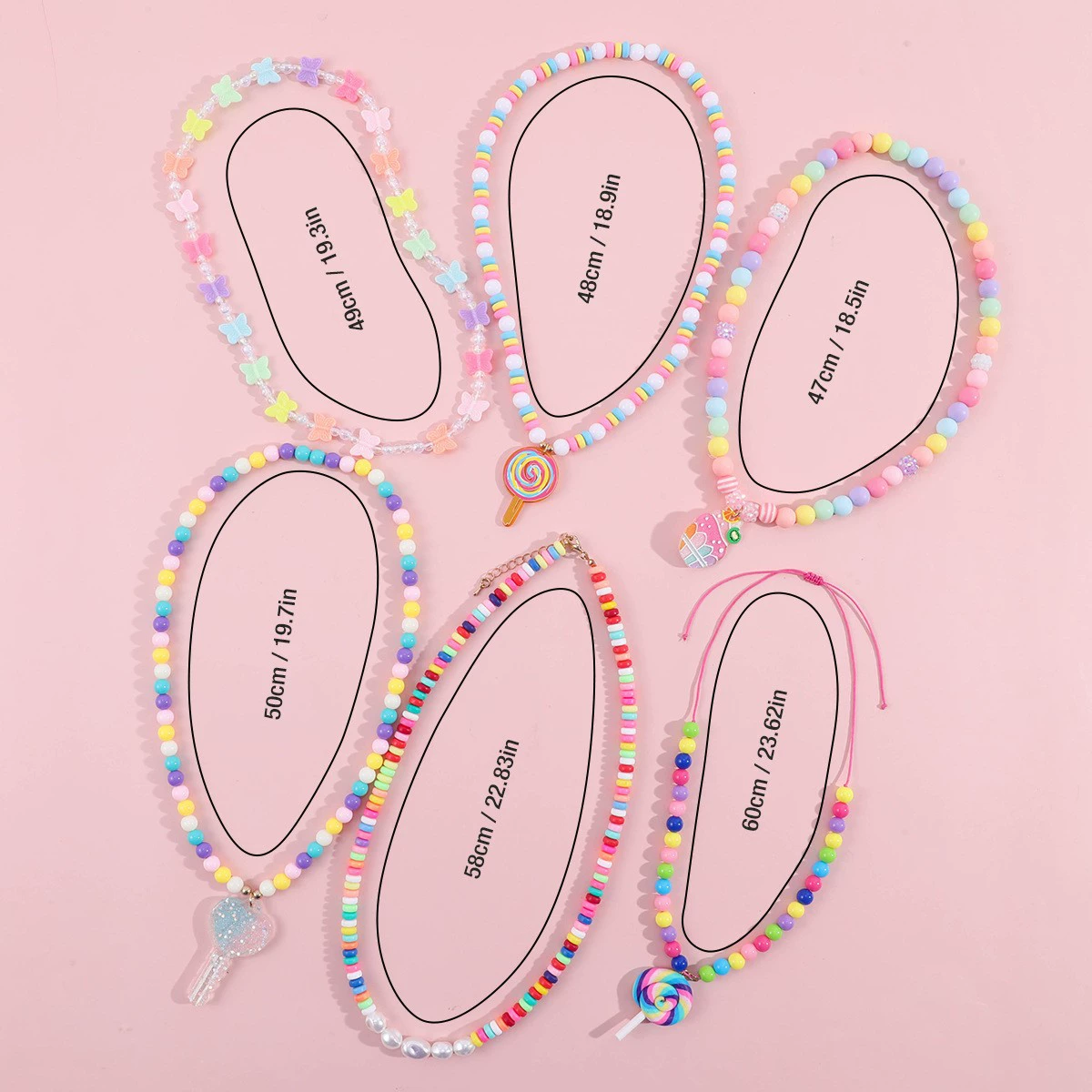 Children's acrylic accessory, pendant, necklace, chain, set