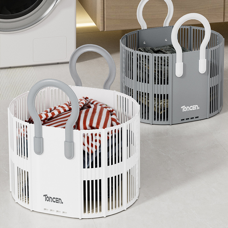 Portable Storage Basket for Home Bathroom Laundry Basket Foldable Storage Bin for Dirty Clothes Light Luxury Dirty Clothes Hamper