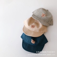 韩国同款可爱小熊儿童软沿鸭舌帽子 百搭潮范出游小童宝宝遮阳帽