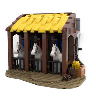 Building Blocks Moc-78380 Medieval Modular Stable 289 Particle Number Kidsren's Christmas Gift