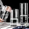 直筒现代简约透明玻璃高级感花瓶家用水培高颜值装饰摆件ins风
