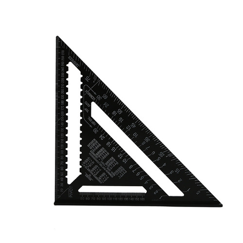 P616 wholesale aluminum alloy triangle ruler plate angle ruler 45 degrees multifunctional large right angle ruler high precision 90 degrees woodworking