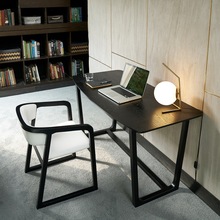 网红北欧书桌办公桌黑色现代简约实木电脑桌写字台书房家具极简