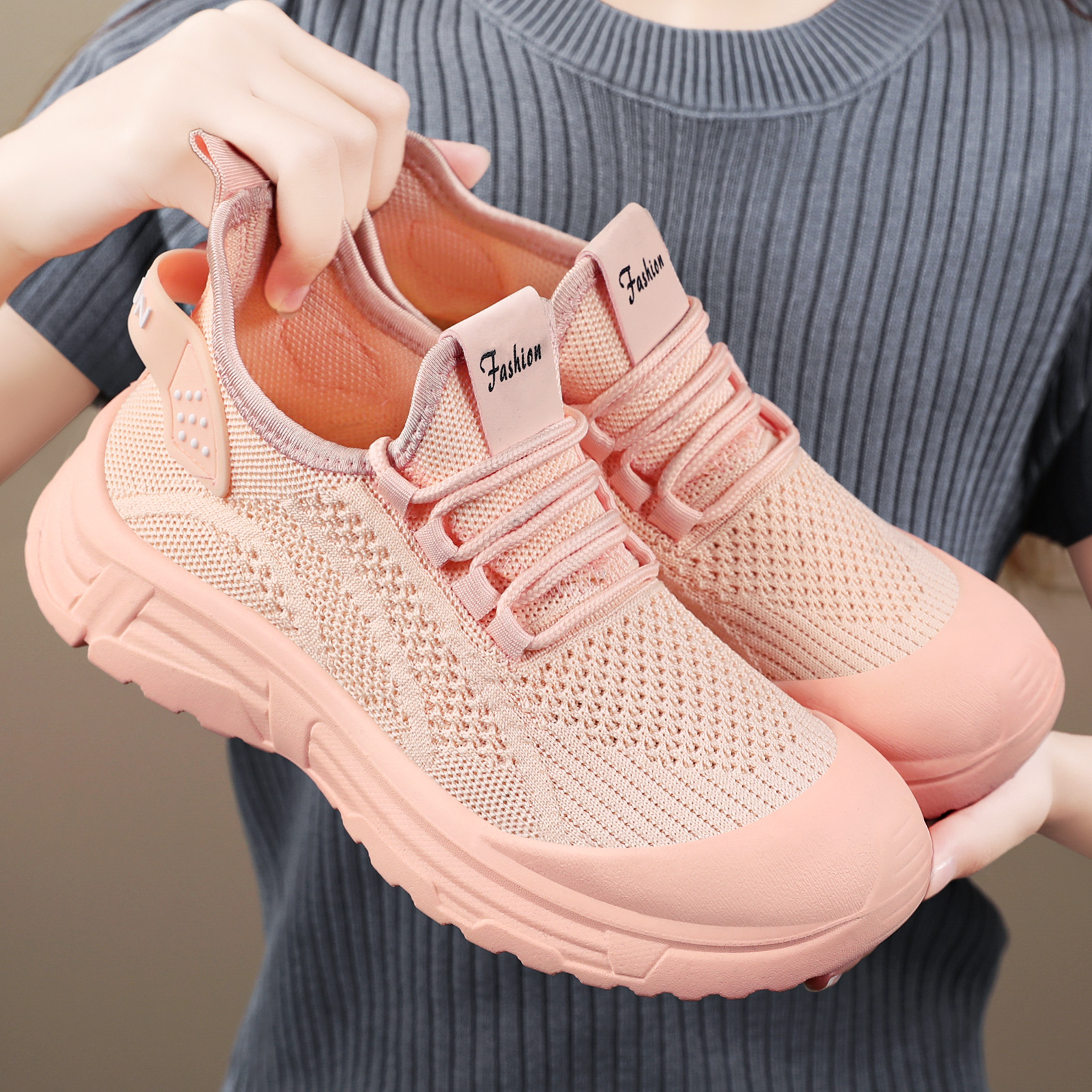 Zapatos de mujer, zapatos deportivos de verano, zapatos para correr transpirables, zapatos casuales de boca baja de moda, suela suave, zapatos individuales cómodos, cabello