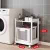 4002 pearl white 2-layer dirty clothes basket storage rack without armrests