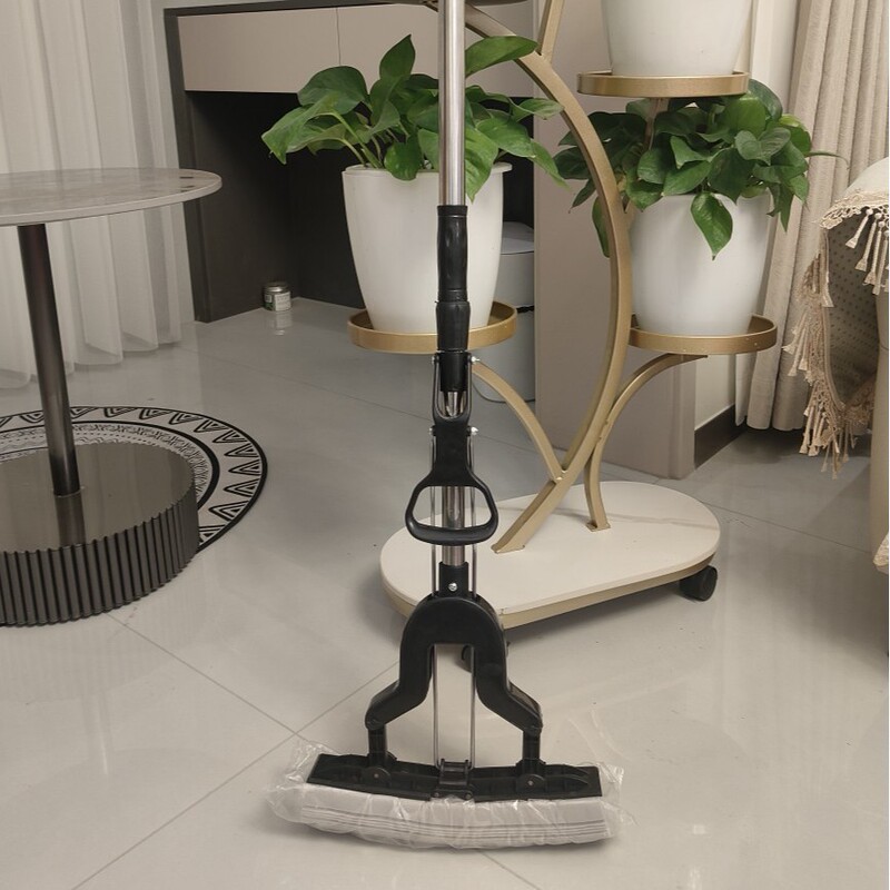 Stainless Steel Flip Flops Cheap Black Folded Mop Lazy Absorbent Mop