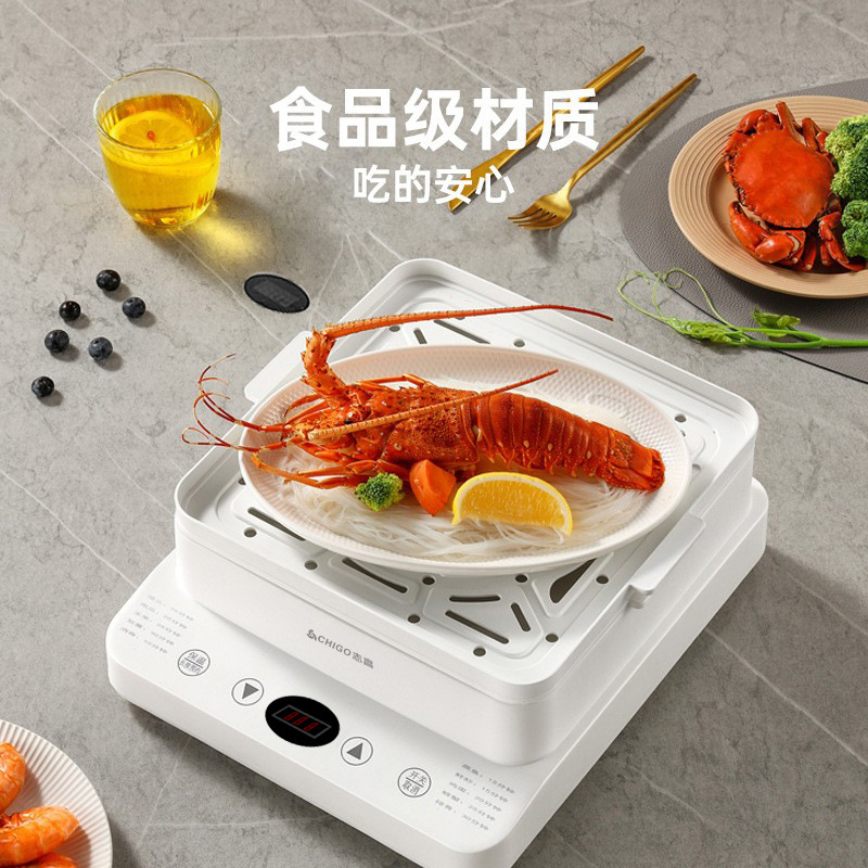 Chigo 電気蒸し器 24L 大容量家庭用三層多機能電気蒸し器小型可視透明蒸し器卸売|undefined