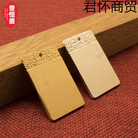 越南沙金无事牌祥云项链古法方牌结婚挂坠福字吉祥吊坠中古风国风