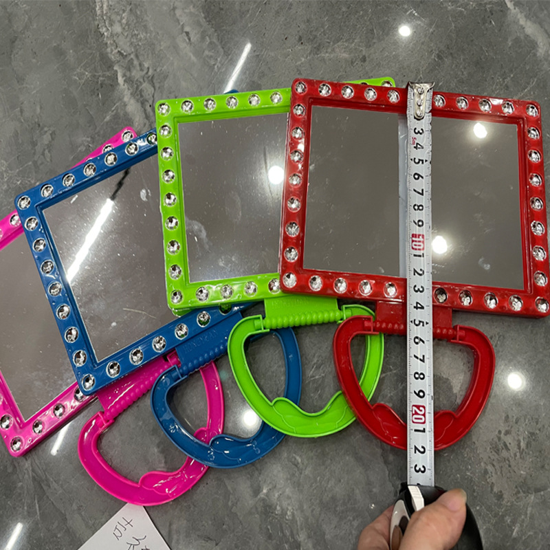 Espejo de perla cuadrado espejo antiguo espejo de boda espejo de maquillaje de plástico espejo al por mayor de dos yuanes