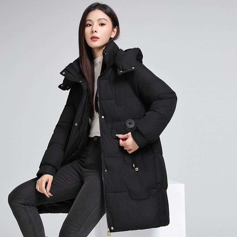 2025 新しい冬多用途韓国綿コートフード付きスリムスタイル綿コート綿ジャケット気質パンコート女性のジャケット|undefined