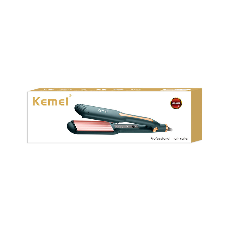 Rizador de pelo Kemei transfronterizo KM-9827, plancha de pelo doméstica para ondas y alisado, venta al por mayor image 6