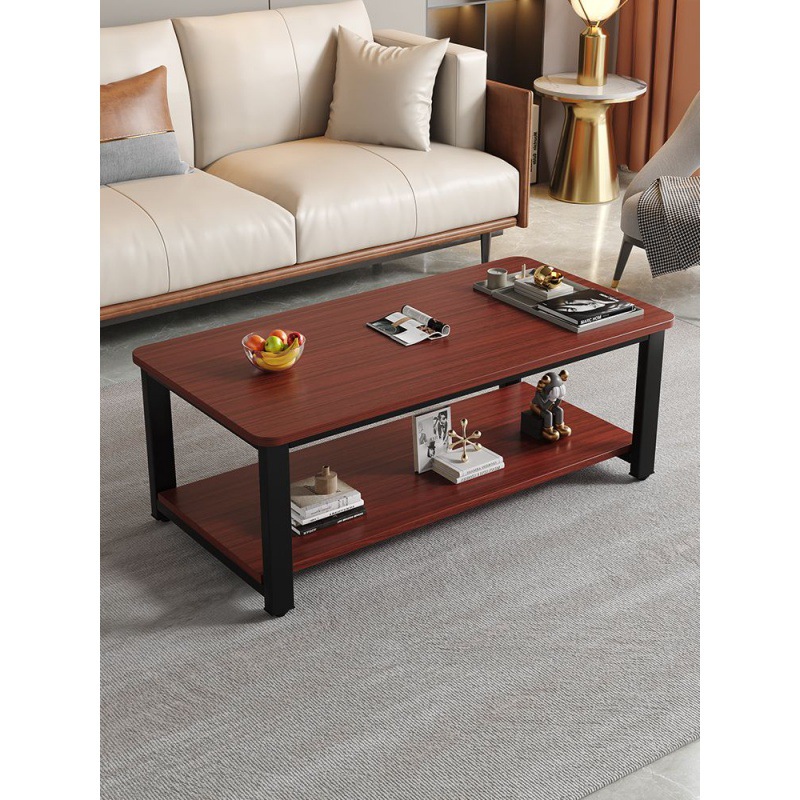 Mesa de centro de imitación con patrón de mármol, sala de estar simple, mesa de centro rectangular redondeada, mesa de té para apartamentos pequeños, mesa de alquiler, envío gratis