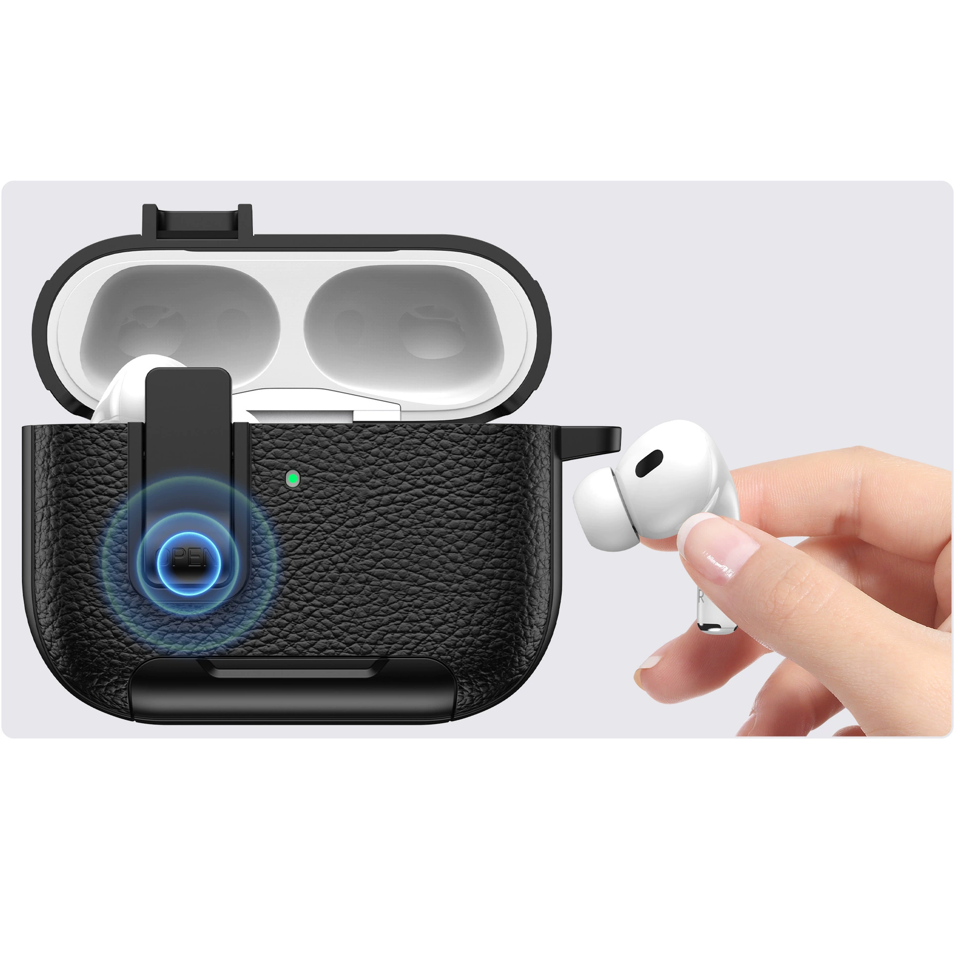 Подходит для наушников AirPods 4 раковина мобильного держателя замок Pro2 бизнес-мальчики наушники Pro3 простая кожаная отделка