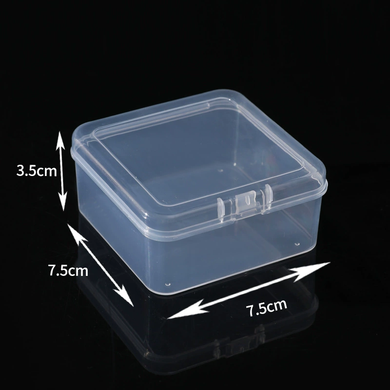 Квадратная прозрачная пластиковая коробка Прямоугольная вытянутая коробка 7.5CM с крышкой для хранения небольшая прозрачная упаковочная коробка пластиковая