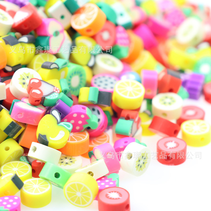 DIY Accessories Fruit Soft Clay Beads Smiley Face Beads Mobile Phone Chain Necklace Materials Flower Beads Smiley Face Soft Clay Pieces Beads