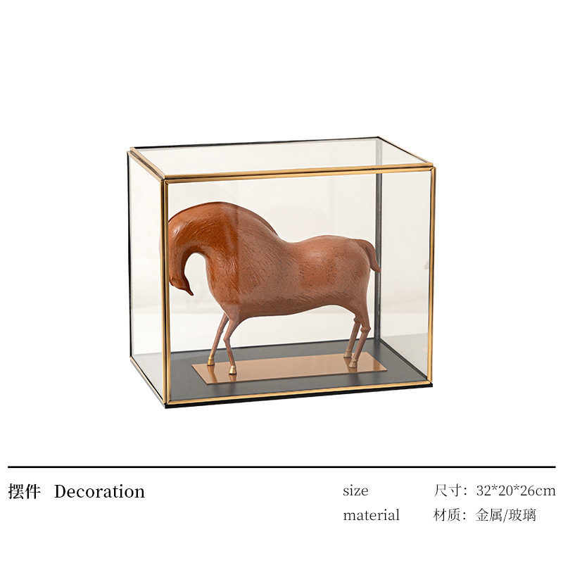 匠十三 高端老钱风马到成功金属马陈列摆设软装饰品新中式摆件|undefined