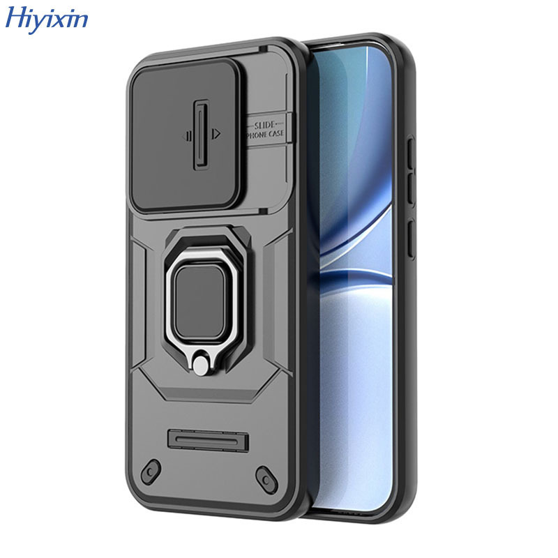 Suitable for Xiaomi Poco X8Pro Battle Bear Ring Phone Case Redmi Note15 Push Window Anti-Fall Protective Cover