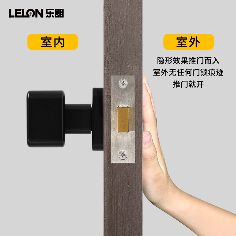 Cerradura de puerta invisible cuadrada de un solo lado Cerradura de puerta negra simple Cerradura de pared de fondo de sala de estar Cerradura de un solo lado Habitación de dormitorio Cerradura de puerta oculta
