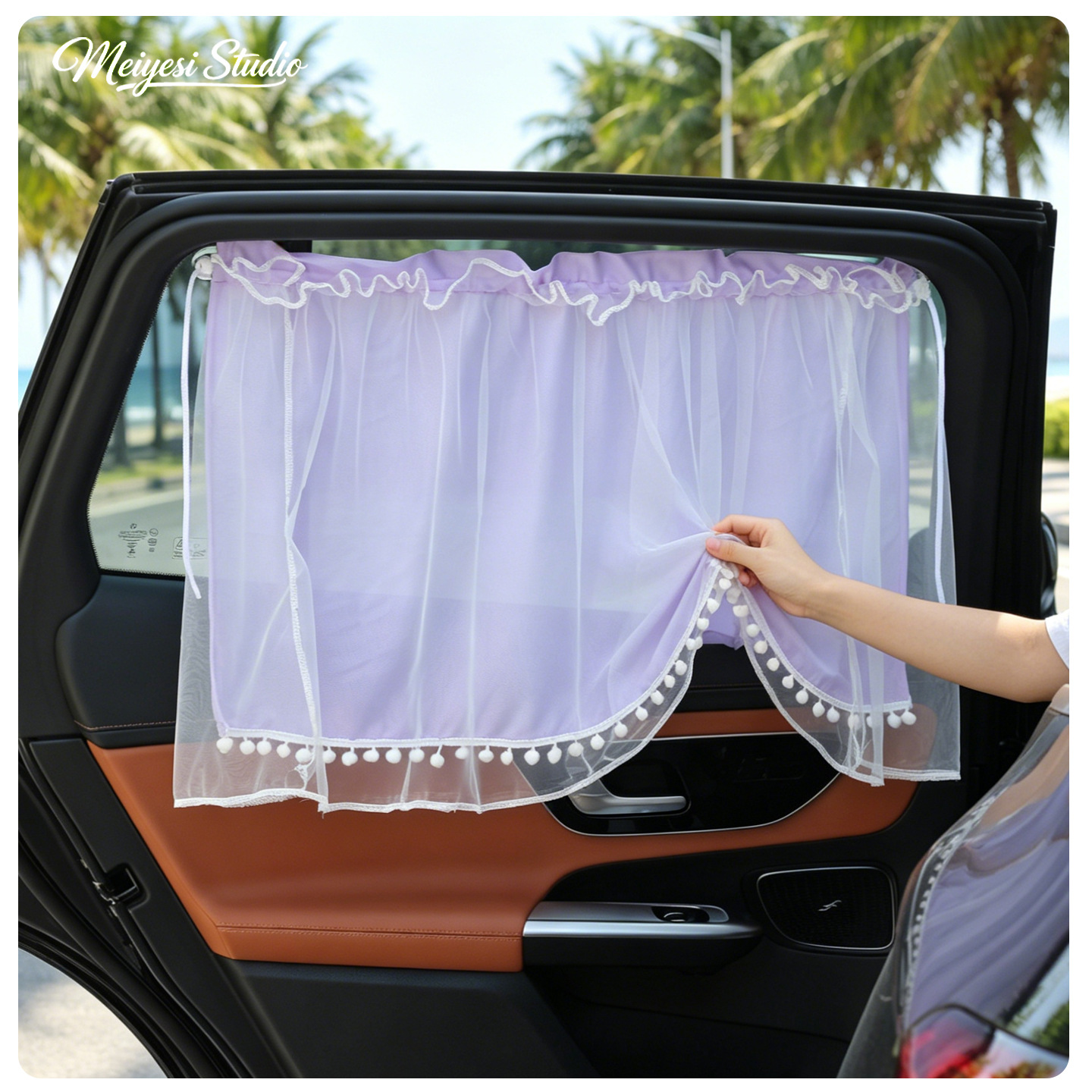 Cortina de automóvil de seda de hielo cortina de protección solar cortina de protección solar para ventana lateral para automóviles de bebés tipo ventura cortina de protección solar cortina de protección solar aislamiento térmico