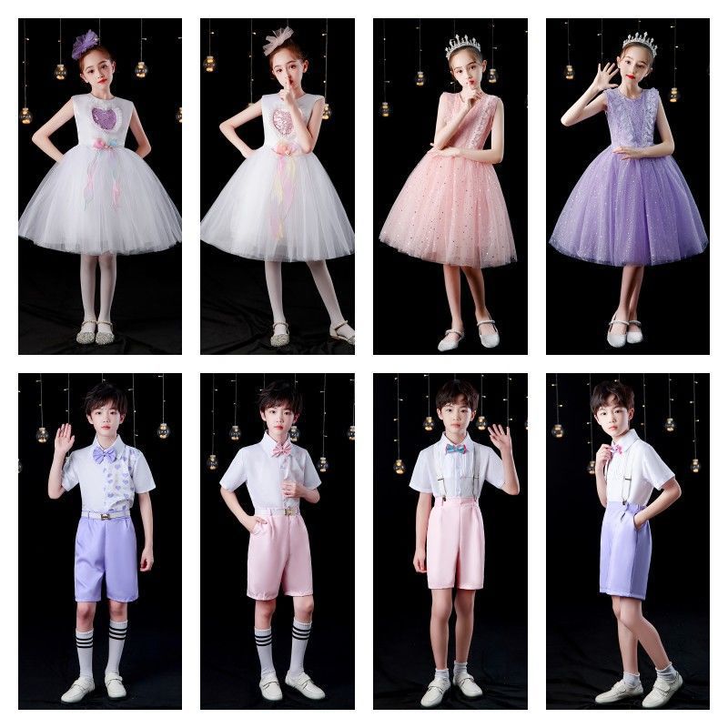 儿童演出服六一女孩公主裙蓬蓬裙幼儿园中小学生舞蹈大合唱表演服