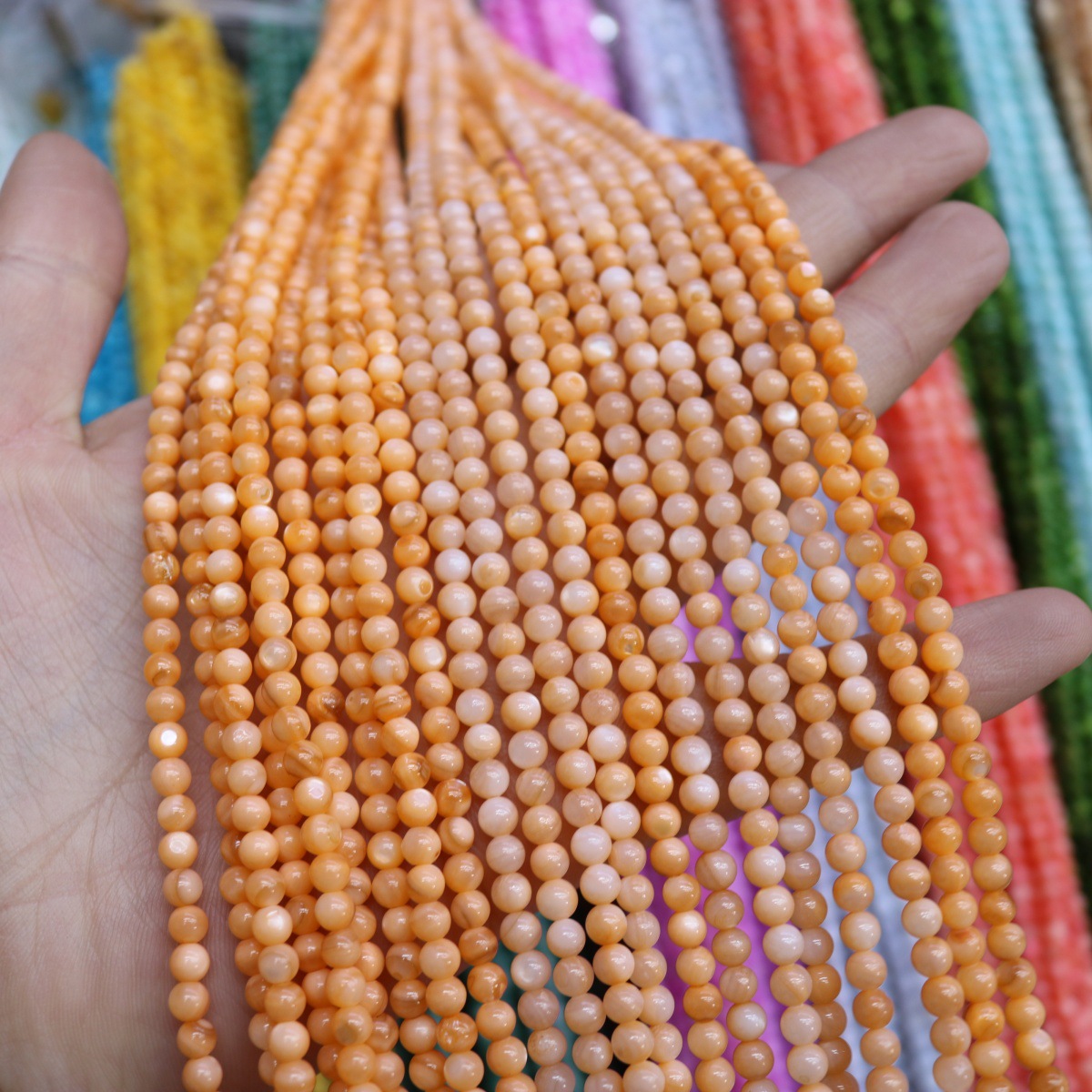 Conchas de agua dulce naturales cuentas mixtas de color 4mm color monocromático bolas perlas sueltas diy joyería accesorios joyería al por mayor image 38