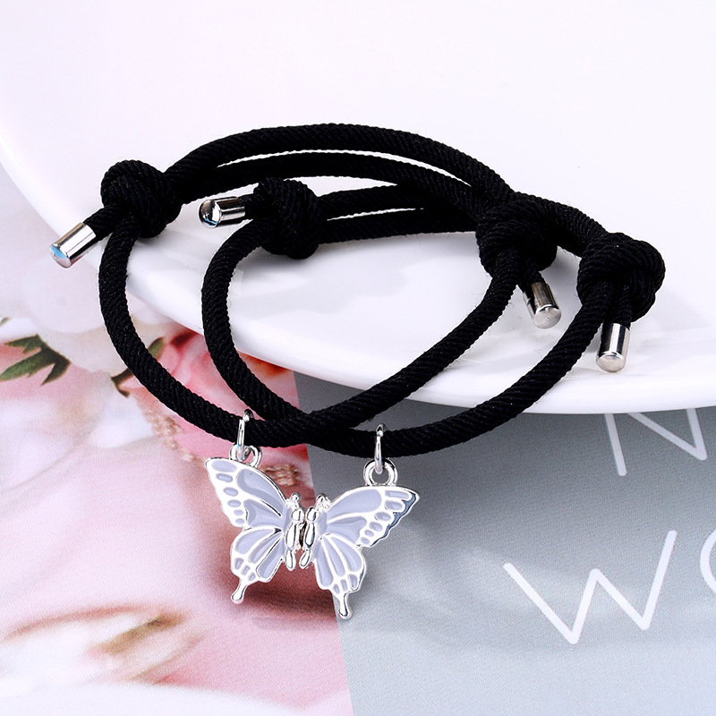 Simple Style Streetwear Butterfly Alloy Enamel Valentine's Day Unisex Bracelets display picture 5