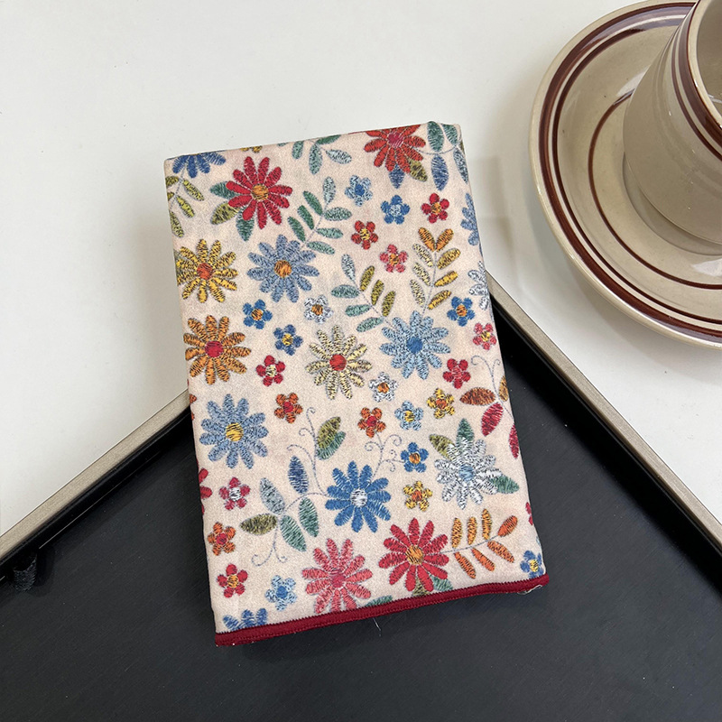 Verano y otoño japonés, flores de algodón, bufandas cuadradas, bufandas retrógradas para mujeres, bufandas de seda delgadas y frescas