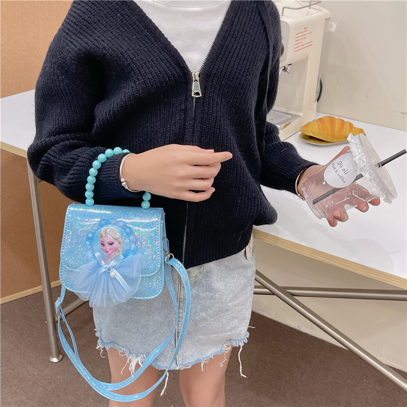 Bolso infantil para niñas nuevo estilo princesa Aisha bolso de hombro portátil de la princesa de nieve bolso de luces de moda