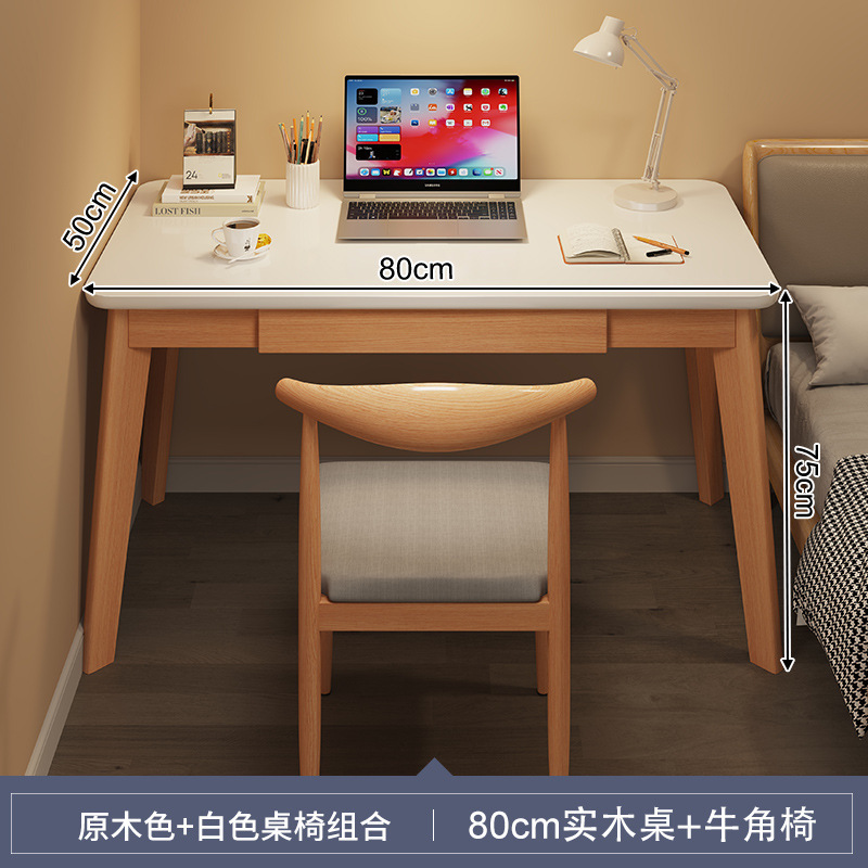 Escritorio de computadora, escritorio, escritorio de estudio para el hogar para estudiantes, escritorio de dormitorio simple, escritorio con cajón, escritorio de pierna de madera maciza