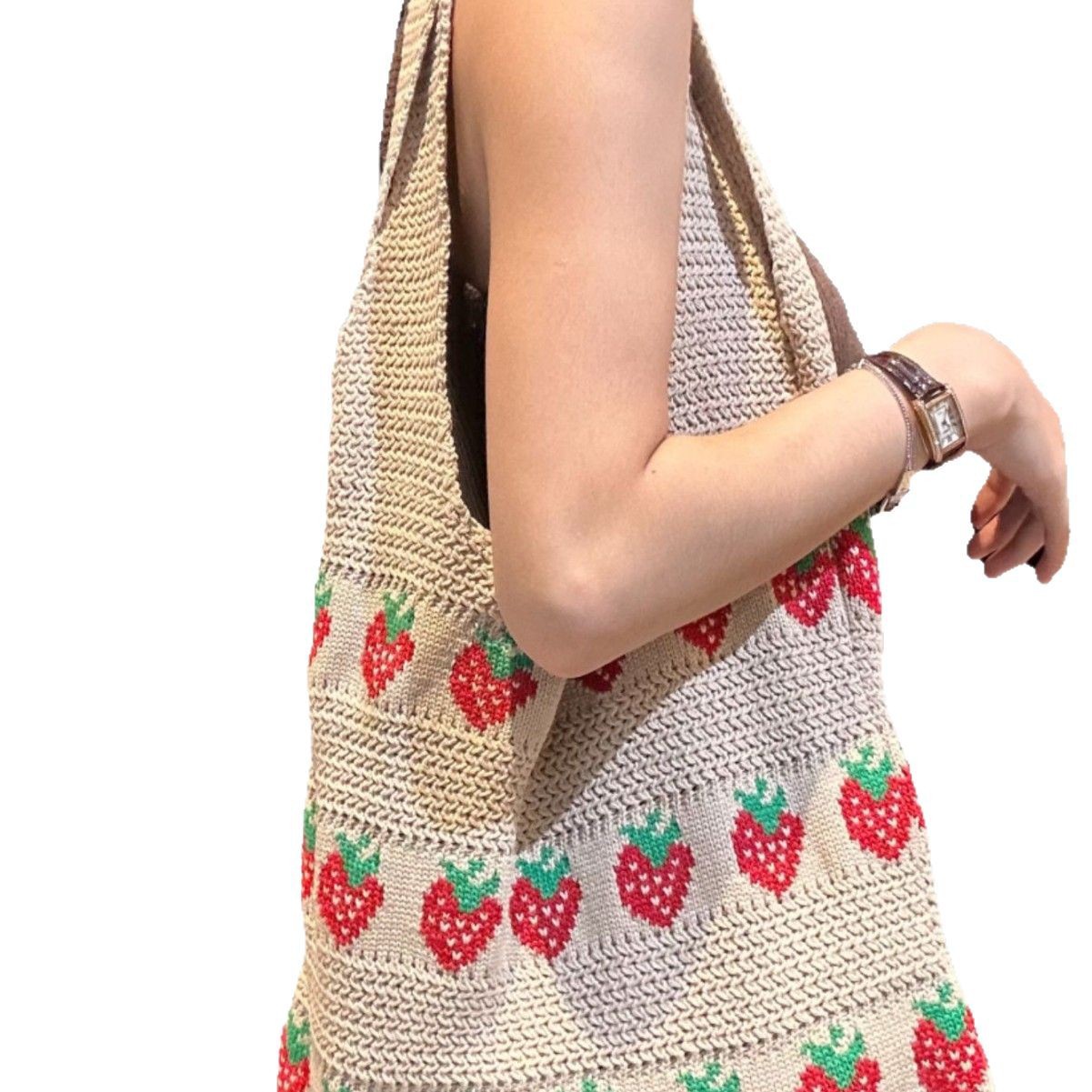Dopamina trenzada lana de punto nuevo amor literatura y arte de hombro bolso de mano bolso de gran capacidad bolso de compras