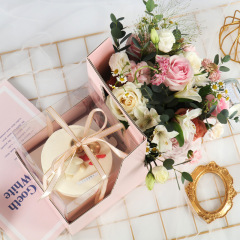 Internet celebrity Valentine's Day portable flower packaging box floral arrangement baking 4-inch Chinese Valentine's Day 520 cake portable gift box