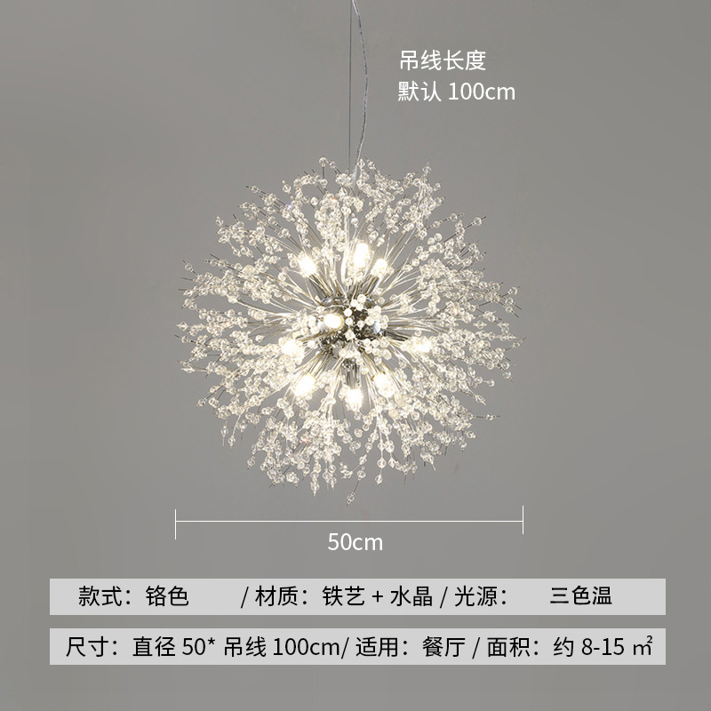 Lámpara de Araña de Diente de León, Moderna y Minimalista, para Dormitorio, Comedor, Tienda de Ropa, Lámpara de Cristal, Iluminación de Moda en Internet