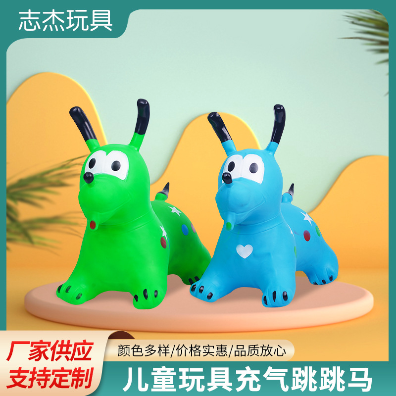 Factory children's inflatable toy music jumping horse extra-large thickened baby riding Mount puppy baby jumping deer