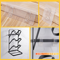 強力無痕貼防水扁條粘掛鈎透明免釘貼壁掛鋼線粘鈎免打孔線條粘貼