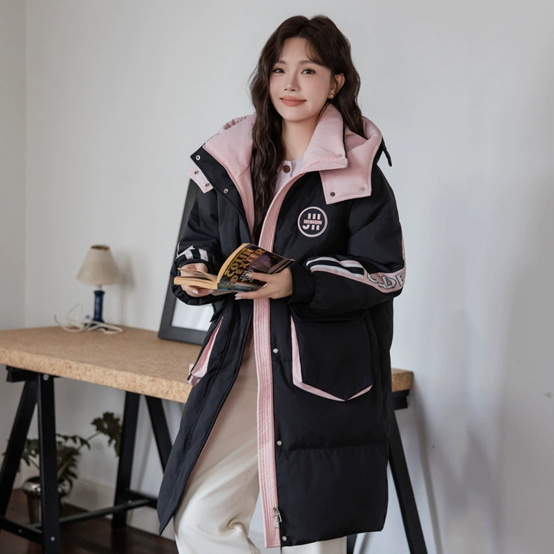 加肥加大码羽绒服女200斤胖mm中长款300斤白鸭绒特大码羽绒服1025