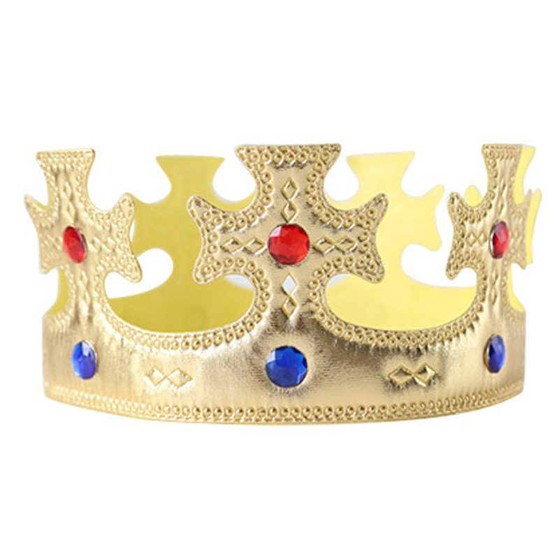 King Crown Halloween Kids Cumpleaños Decoración accesorios tela dorada suave sombreros tocadillos suministros de fiesta al por mayor