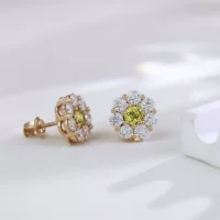 Женские серьги из 14-каратного золота с культивированным топазом в виде подсолнуха, простые и универсальные серьги, доступный роскошный стиль ins от фабрики