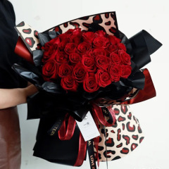 叢林法則斑馬紋豹紋包裝紙 鮮花花束花藝用品搭配防水包花紙錦衣