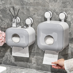 吸盤トイレトイレットペーパー箱穴なし防水2025新型トイレティッシュ箱トイレットペーパー棚壁掛け