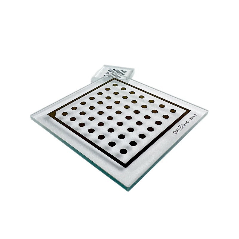 할콘 도트 보정 플레이트 ± 0.5UM 고정밀 핸드 아이 카메라 테스트 리소그래피 크롬 도금 유리 보정 플레이트