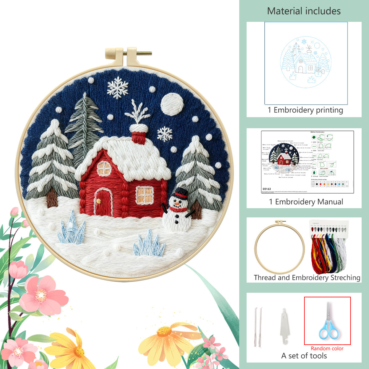 Blanca nieve de invierno - - paquete de materiales básicos + 20CM de goma + tijeras